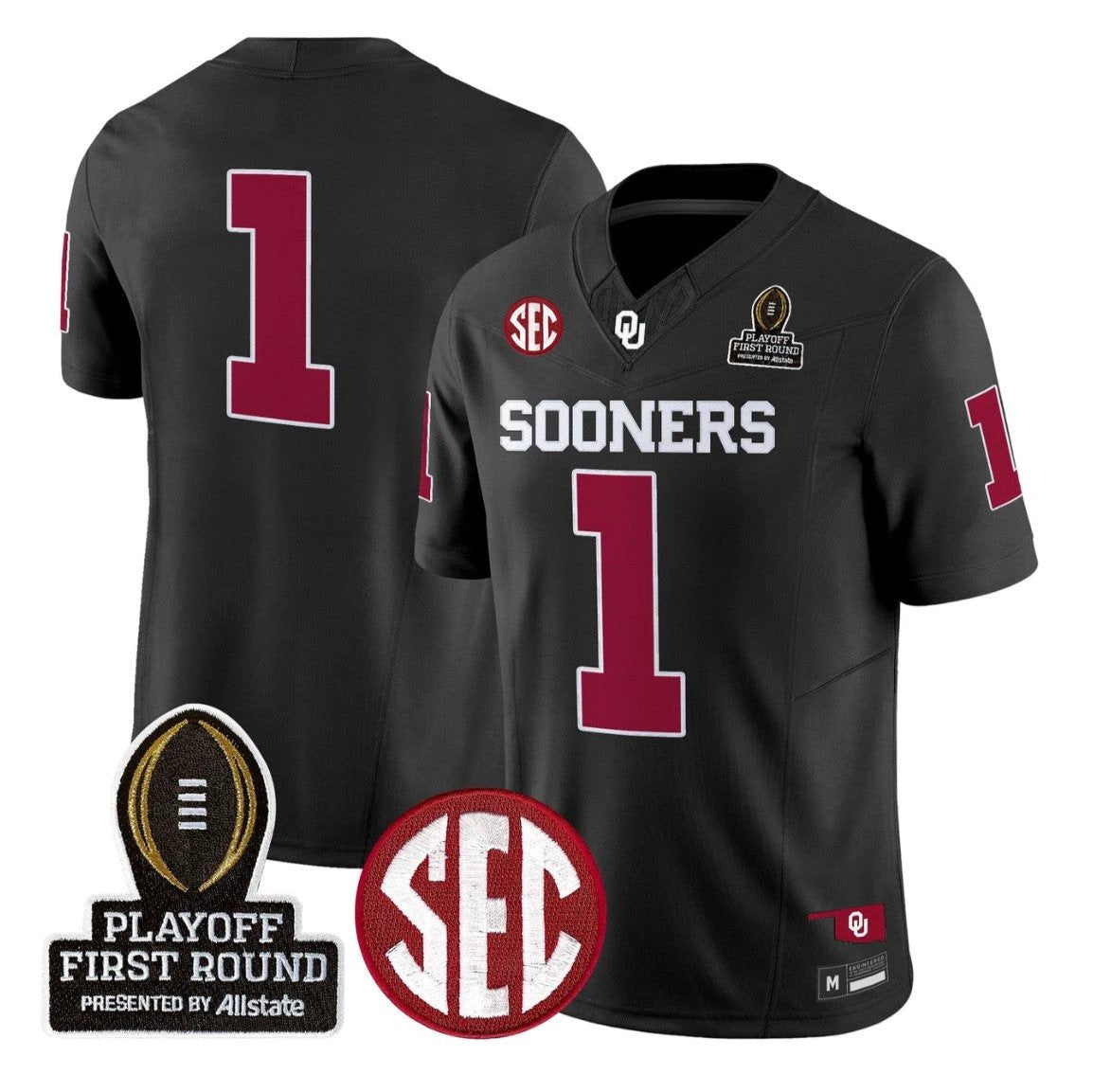 Team Jersey #1 Oklahoma Sooners 2025 Playoff First Round Stitched by My Store NCAA Football Jerseys