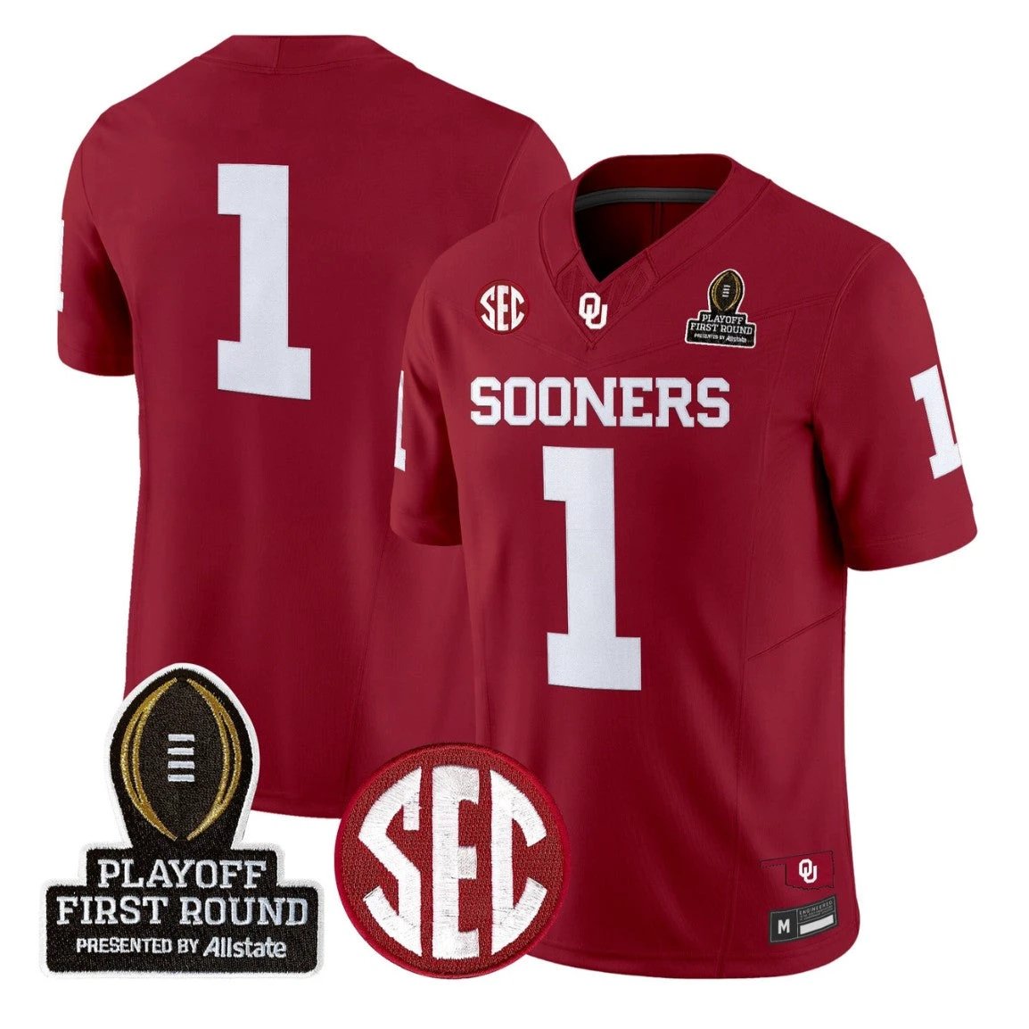 Team Jersey #1 Oklahoma Sooners 2025 Playoff First Round Stitched by My Store NCAA Football Jerseys