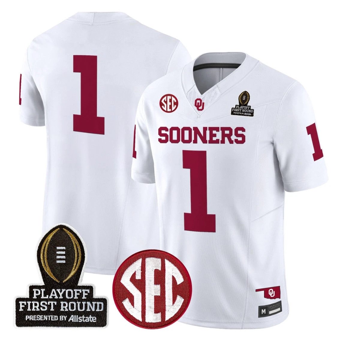Team Jersey #1 Oklahoma Sooners 2025 Playoff First Round Stitched by My Store NCAA Football Jerseys