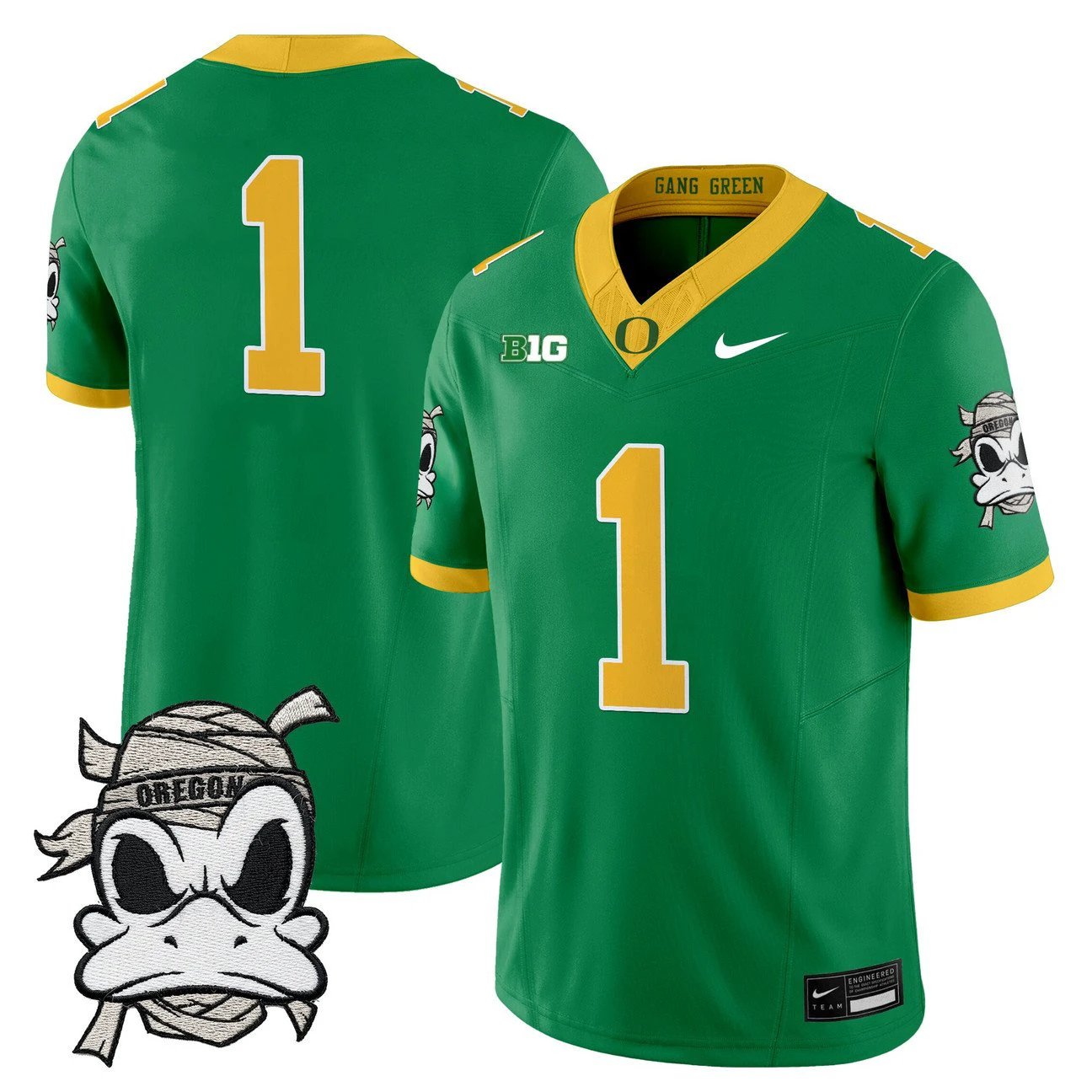 Team Jersey #1 Oregon Ducks 2025 Mummy Duck Vapor Limited Stitched by My Store NCAA Football Jerseys