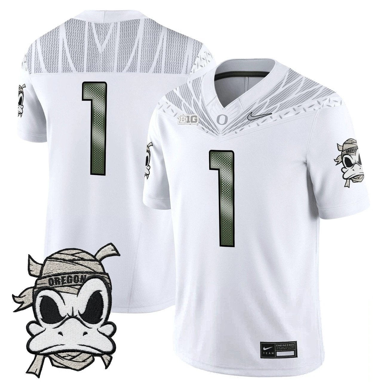 Team Jersey #1 Oregon Ducks 2025 Mummy Duck Vapor Limited Stitched by My Store NCAA Football Jerseys