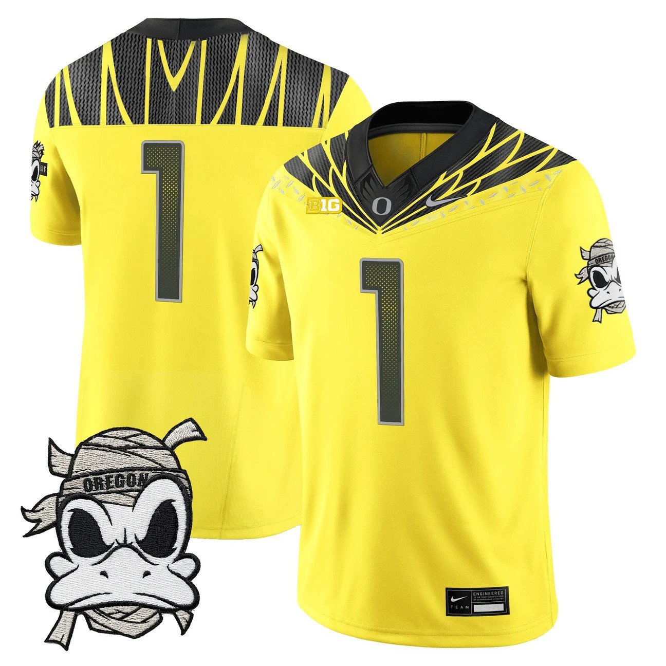Team Jersey #1 Oregon Ducks 2025 Mummy Duck Vapor Limited Stitched by My Store NCAA Football Jerseys