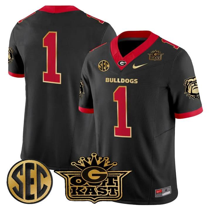 Team Jersey #1 Outkast x Georgia Bulldogs Vapor Limited Stitched by My Store NCAA Football Jerseys