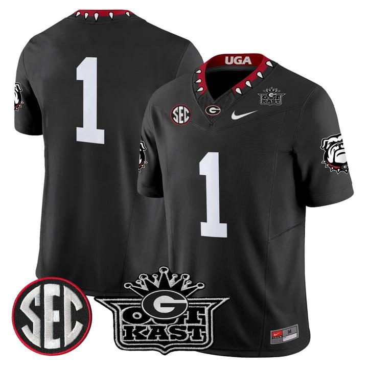 Team Jersey #1 Outkast x Georgia Bulldogs Vapor Limited Stitched by My Store NCAA Football Jerseys