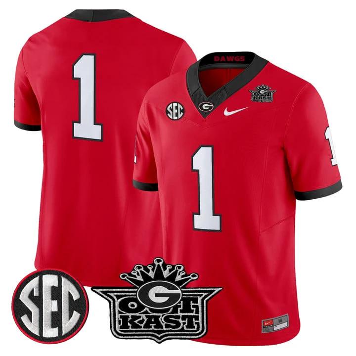 Team Jersey #1 Outkast x Georgia Bulldogs Vapor Limited Stitched by My Store NCAA Football Jerseys