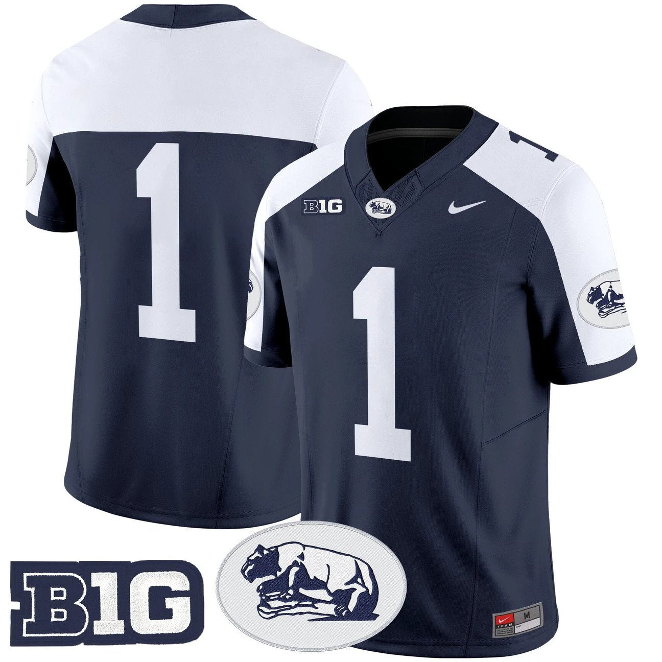 Team Jersey #1 Penn State Nittany Lions 2025 Throwback Limited Stitched by My Store NCAA Football Jerseys