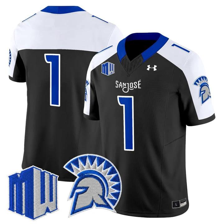 Team Jersey #1 San José State Spartans 2025 Vapor Limited Stitched by My Store NCAA Football Jerseys
