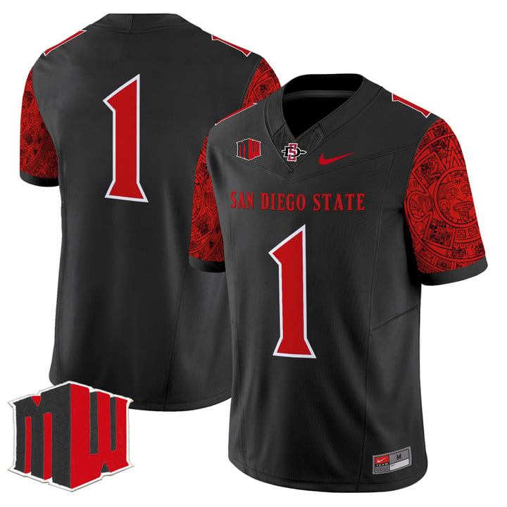Team Jersey #1 San Diego State Aztecs 2025 Vapor Limited Stitched by My Store NCAA Football Jerseys