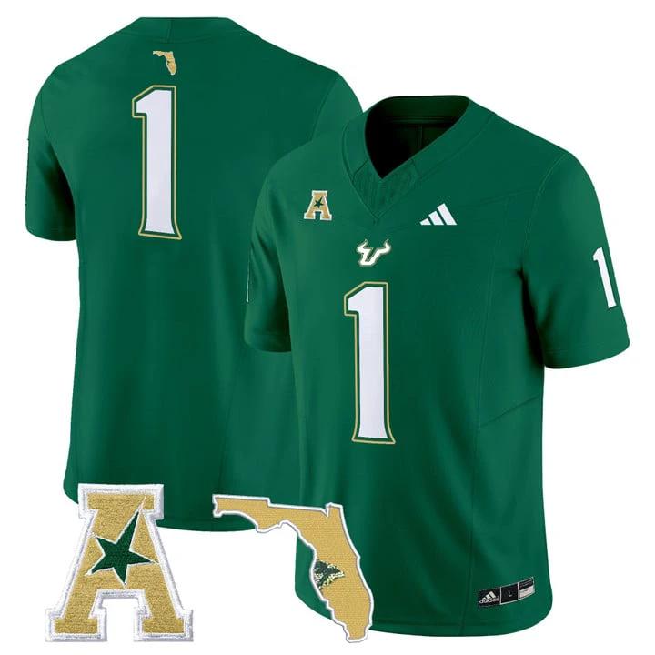 Team Jersey #1 South Florida Bulls 2025 Vapor Limited Stitched by My Store NCAA Football Jerseys
