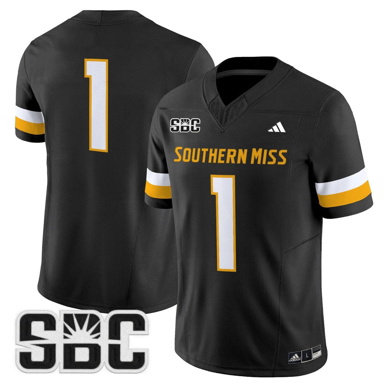 Team Jersey #1 Southern Miss Golden Eagles 2025 Vapor Limited Stitched by My Store NCAA Football Jerseys