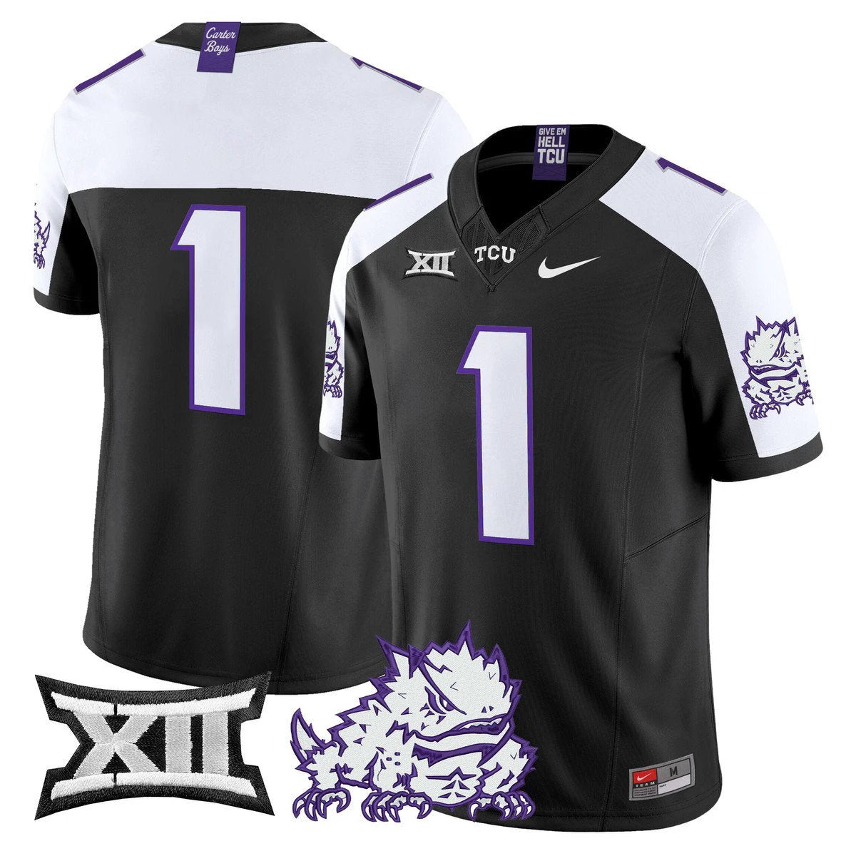 Team Jersey #1 TCU Horned Frogs 2025 Vapor Limited Stitched by My Store NCAA Football Jerseys