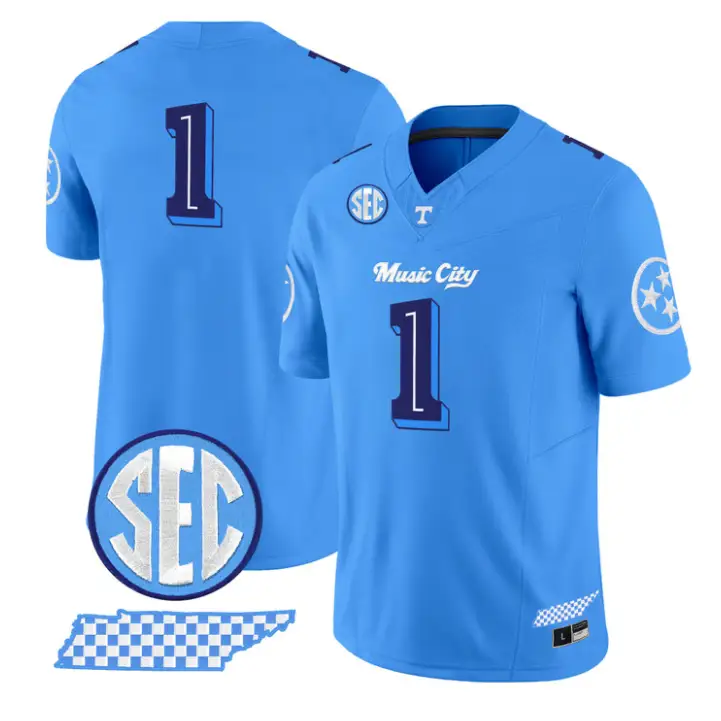 Team Jersey #1 Tennessee Vols Music City Edition Limited Stitched by My Store NCAA Football Jerseys