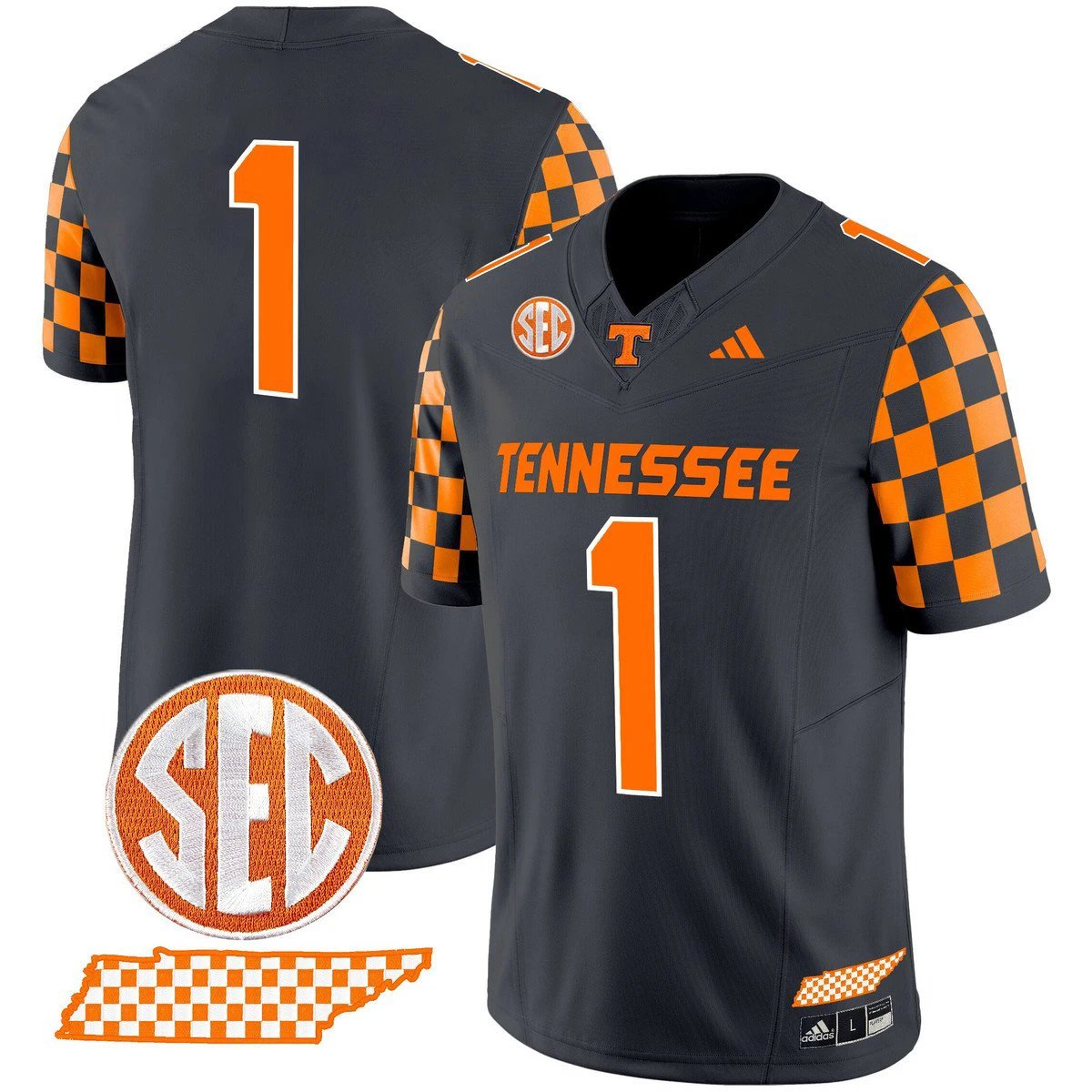 Team Jersey #1 Tennessee Vols Rebrand 2026 Checkerboard Stitched by My Store NCAA Football Jerseys