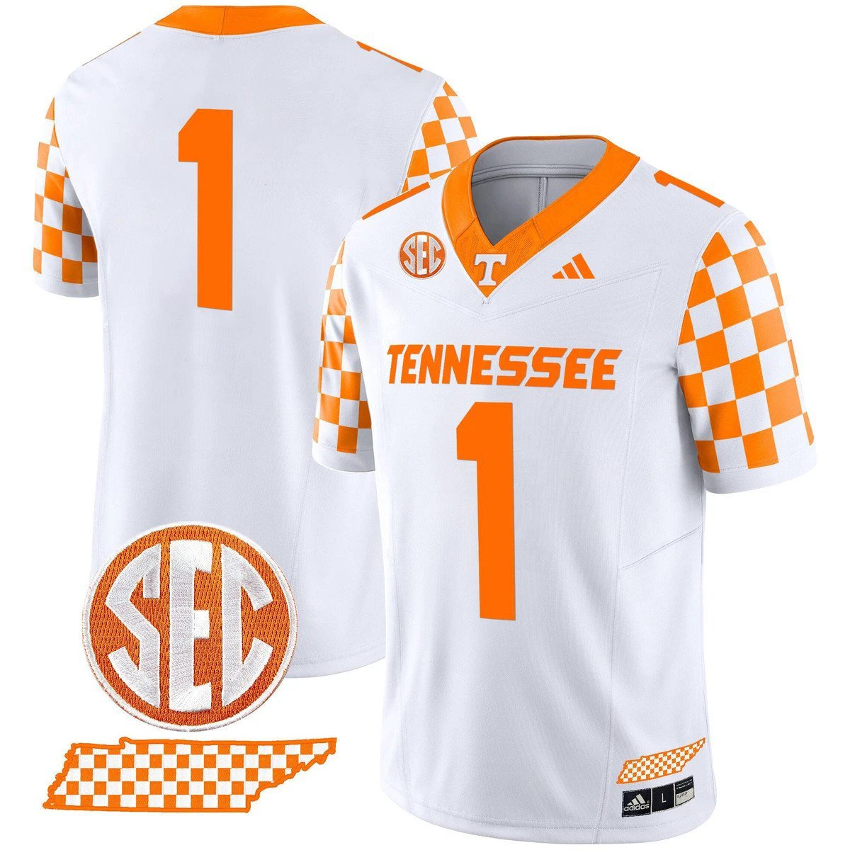 Team Jersey #1 Tennessee Vols Rebrand 2026 Checkerboard Stitched by My Store NCAA Football Jerseys