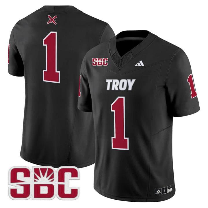 Team Jersey #1 Troy Trojans 2025 Vapor Limited Stitched by My Store NCAA Football Jerseys