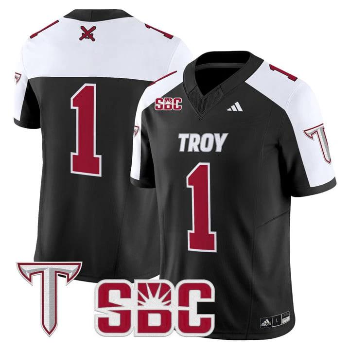Team Jersey #1 Troy Trojans 2025 Vapor Limited Stitched by My Store NCAA Football Jerseys