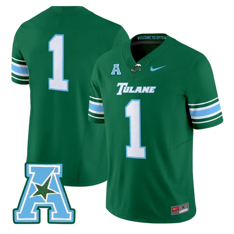 Team Jersey #1 Tulane Green Wave 2025 Vapor Limited Stitched by My Store NCAA Football Jerseys