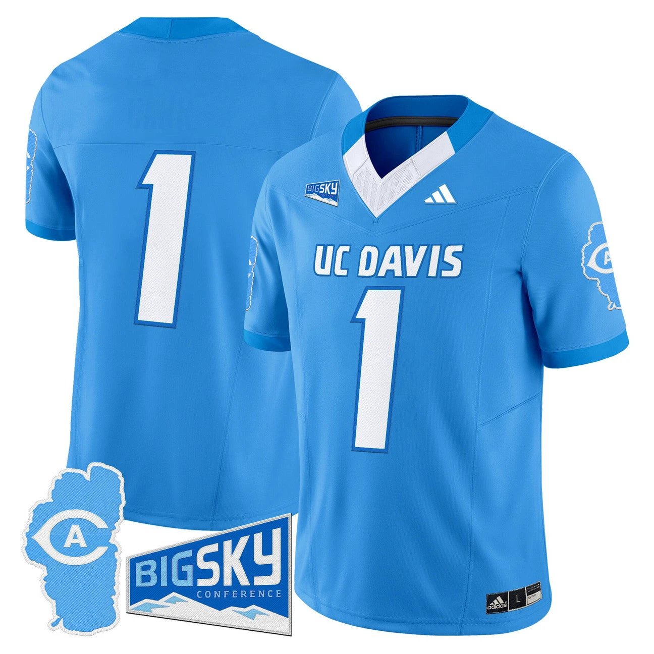 Team Jersey #1 UC Davis Aggies 2025 Lake Tahoe Patch Stitched by My Store NCAA Football Jerseys