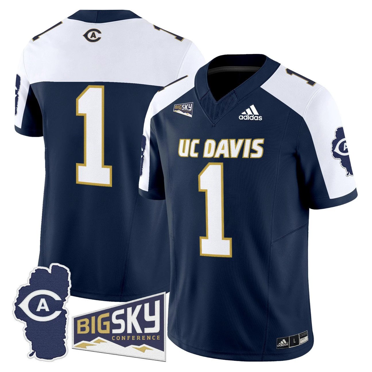 Team Jersey #1 UC Davis Aggies 2025 Lake Tahoe Patch Stitched by My Store NCAA Football Jerseys