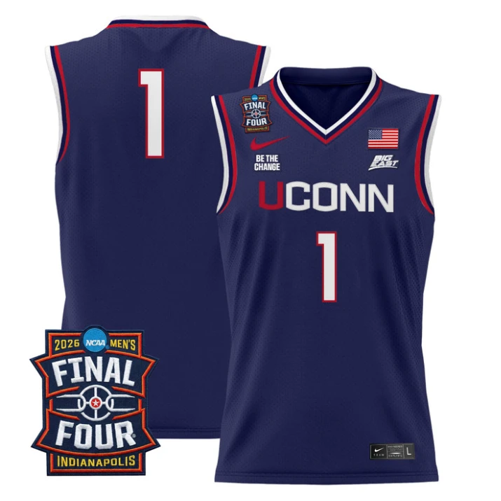 Team Jersey #1 UConn Huskies 2026 Final Four Patch Stitched by My store basketball