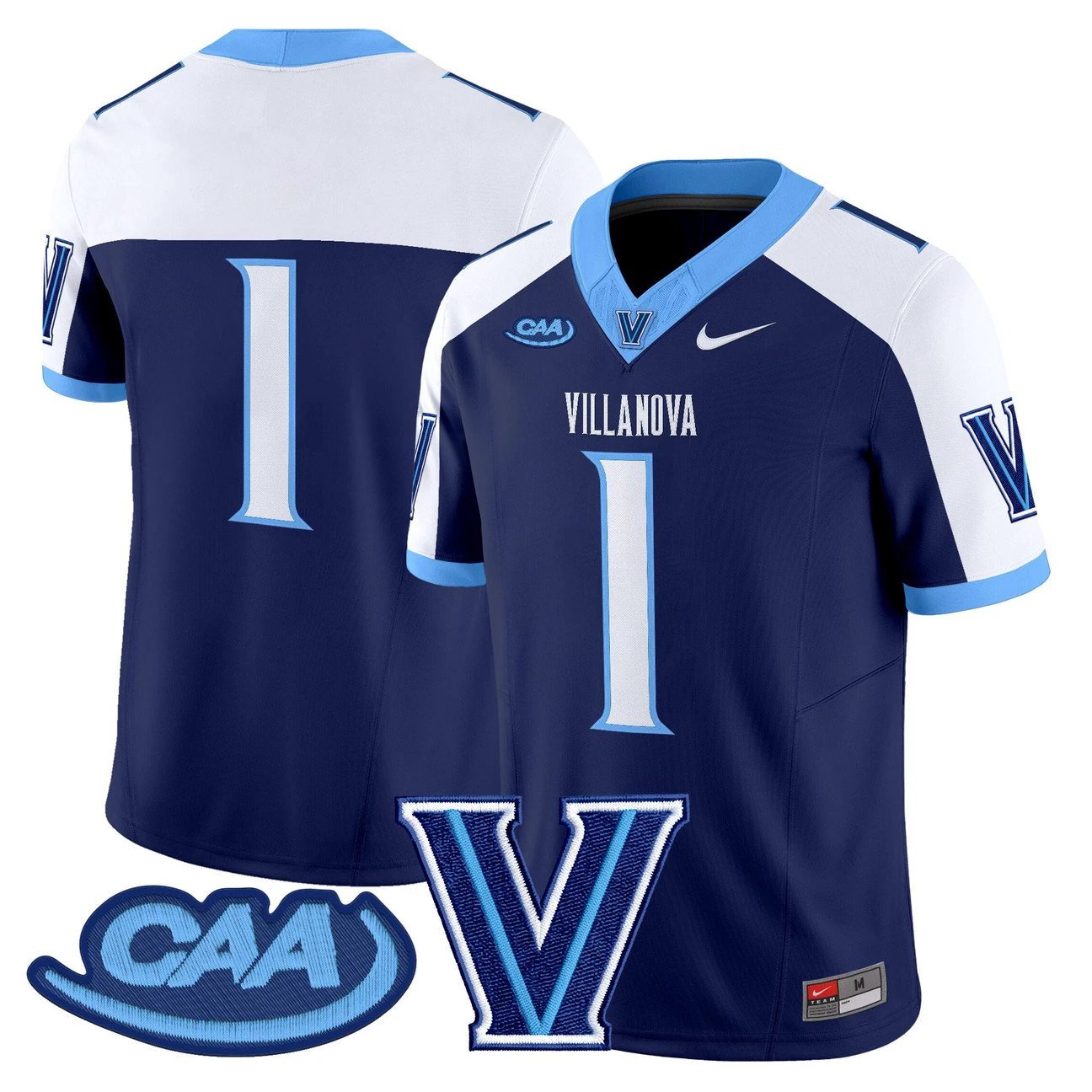 Team Jersey #1 Villanova Wildcats 2025 Vapor Limited Stitched by My Store NCAA Football Jerseys