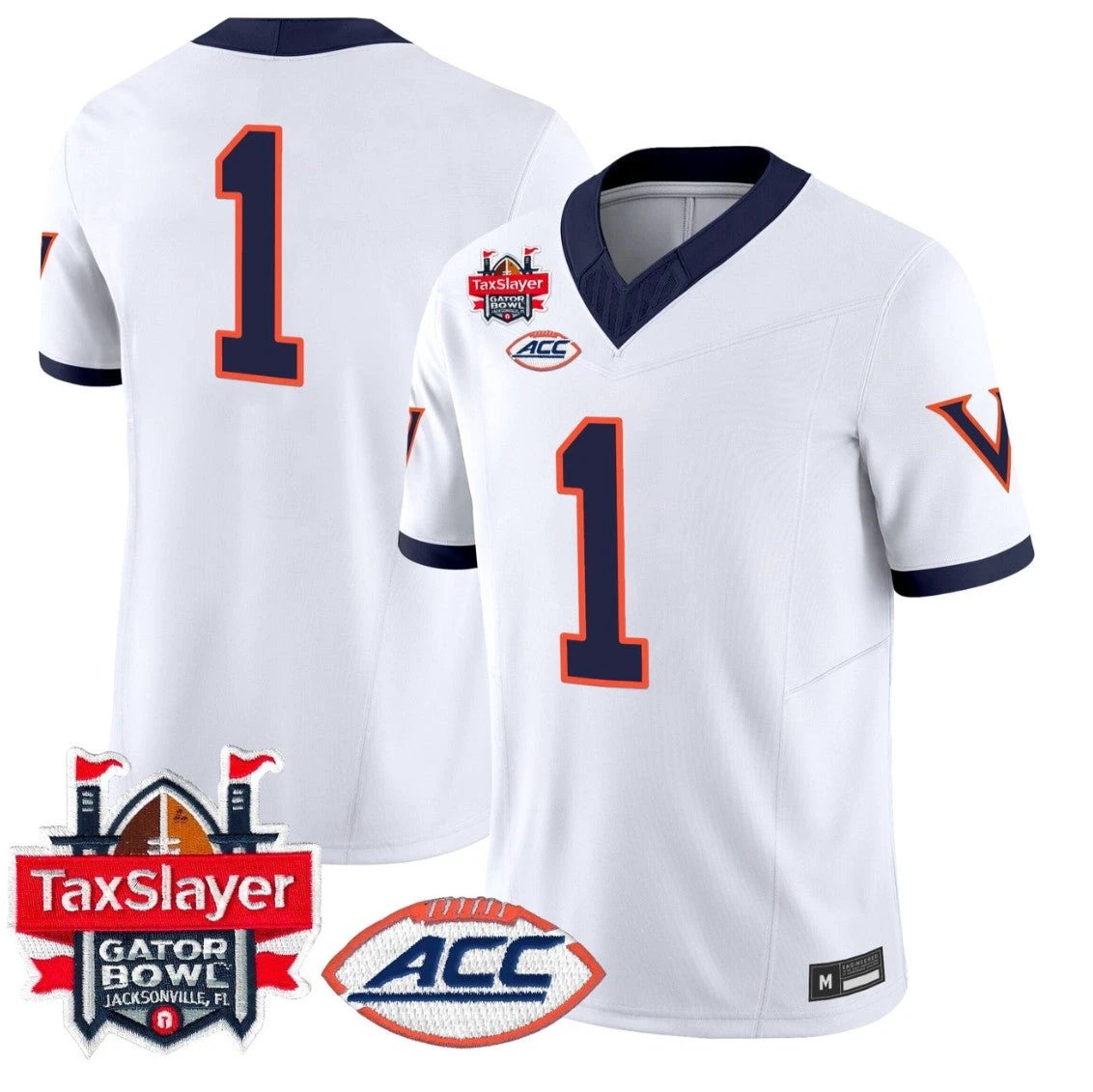 Team Jersey #1 Virginia Cavaliers 1995 Throwbacks Gator Bowl Stitched by My Store NCAA Football Jerseys