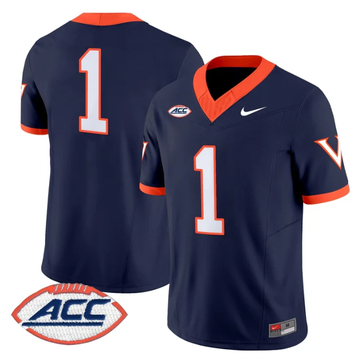 Team Jersey #1 Virginia Cavaliers 1995 Throwbacks Limited Stitched by My Store NCAA Football Jerseys