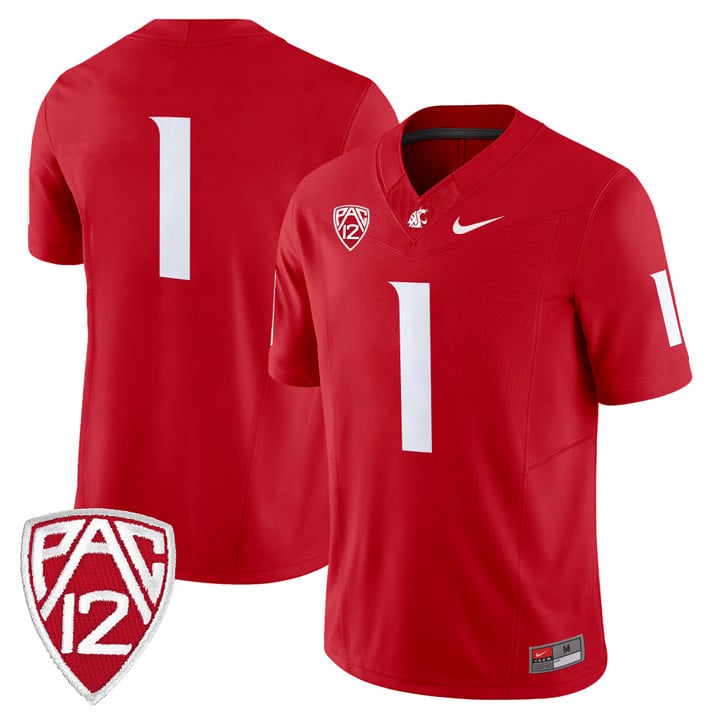 Team Jersey #1 Washington State Cougars 2025 Vapor Limited Stitched by My Store NCAA Football Jerseys