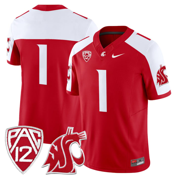 Team Jersey #1 Washington State Cougars 2025 Vapor Limited Stitched by My Store NCAA Football Jerseys