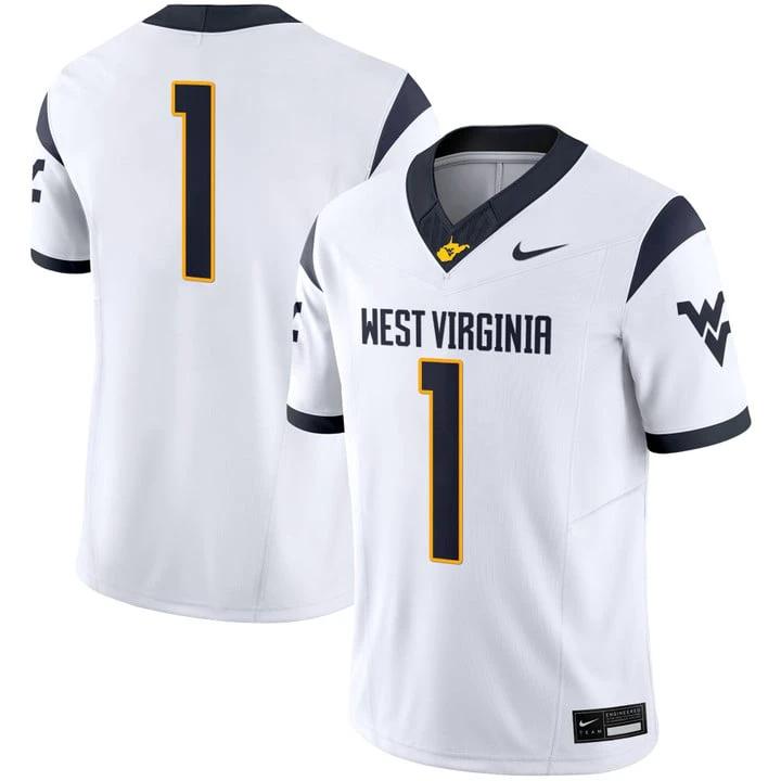 Team Jersey #1 West Virginia Mountaineers 2025 Vapor Limited Stitched by My Store NCAA Football Jerseys