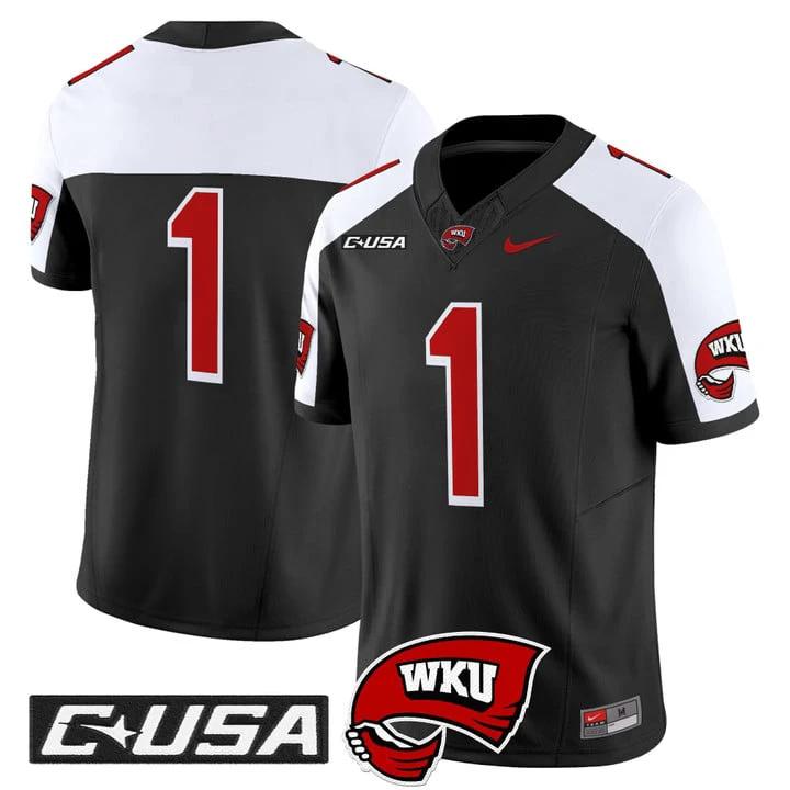 Team Jersey #1 Western Kentucky Hilltoppers 2025 Vapor Limited Stitched by My Store NCAA Football Jerseys