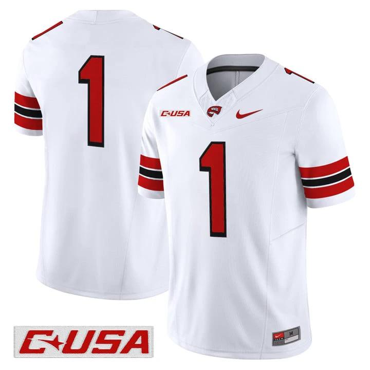 Team Jersey #1 Western Kentucky Hilltoppers 2025 Vapor Limited Stitched by My Store NCAA Football Jerseys