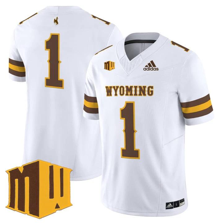 Team Jersey #1 Wyoming Cowboys 2025 Vapor Limited Stitched by My Store NCAA Football Jerseys