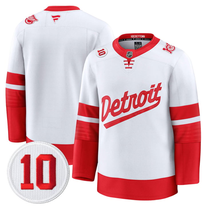 Team Jersey #25 Detroit Red Wings #10 Alex Delvecchio Honoring Stitched by Hockey David