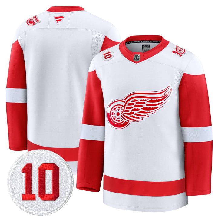 Team Jersey #25 Detroit Red Wings #10 Alex Delvecchio Honoring Stitched by Hockey David