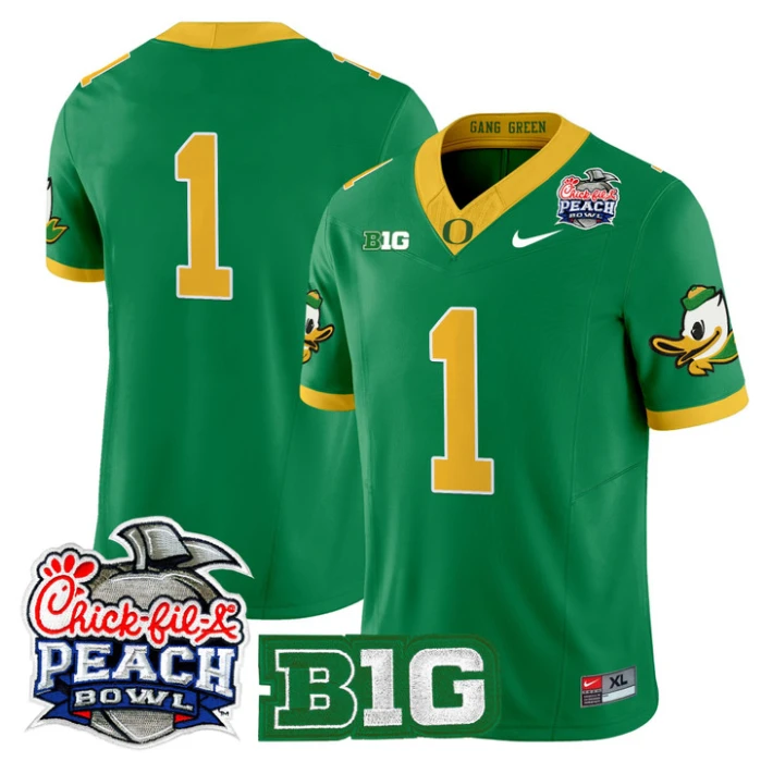 Team Jersey #541 Oregon Ducks 2026 Peach Bowl Patch Limited Stitched by My Store NCAA Football Jerseys
