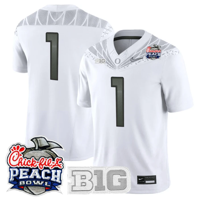 Team Jersey #541 Oregon Ducks 2026 Peach Bowl Patch Limited Stitched by My Store NCAA Football Jerseys