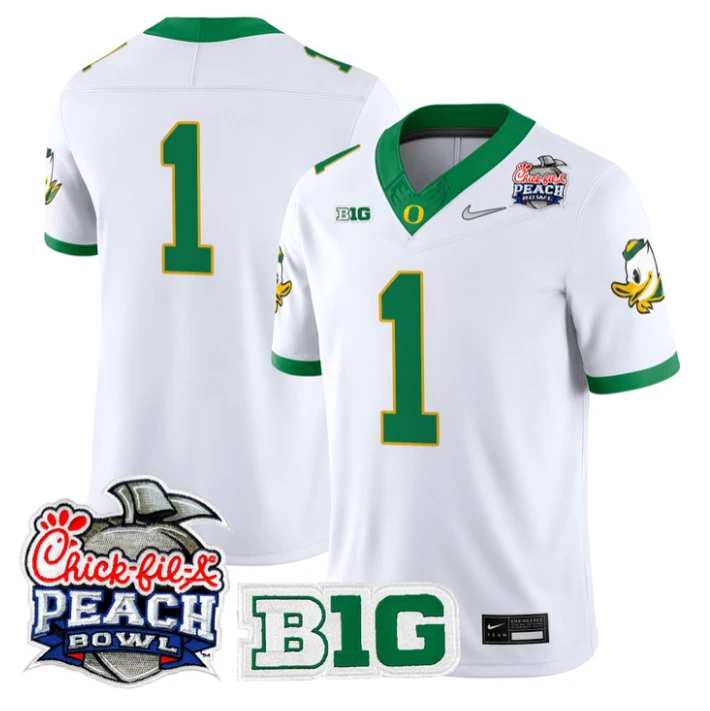 Team Jersey #541 Oregon Ducks 2026 Peach Bowl Patch Limited Stitched by My Store NCAA Football Jerseys