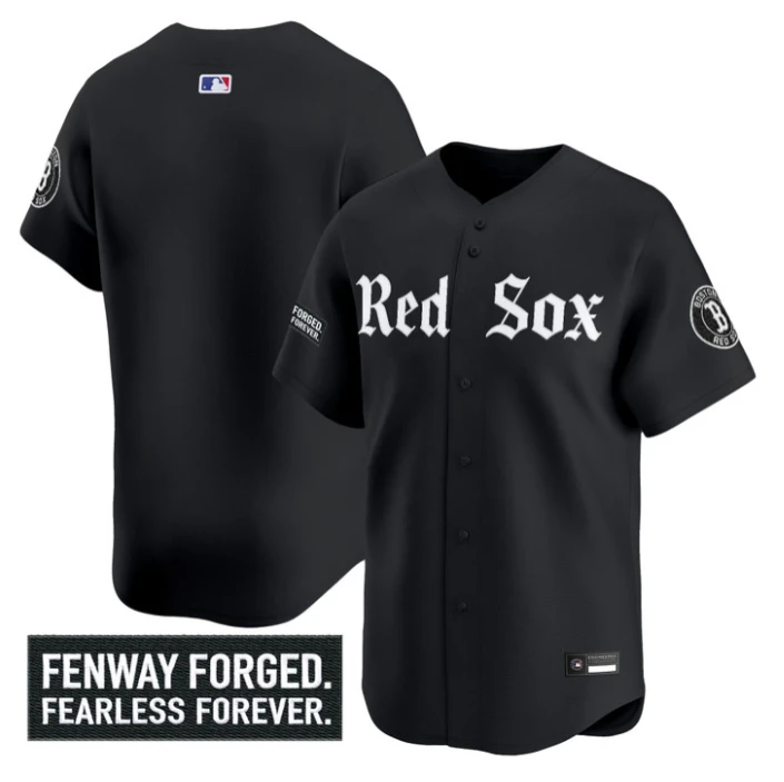 Team Jersey Blank Boston Red Sox Gothic Edition Premier Stitched by My Store