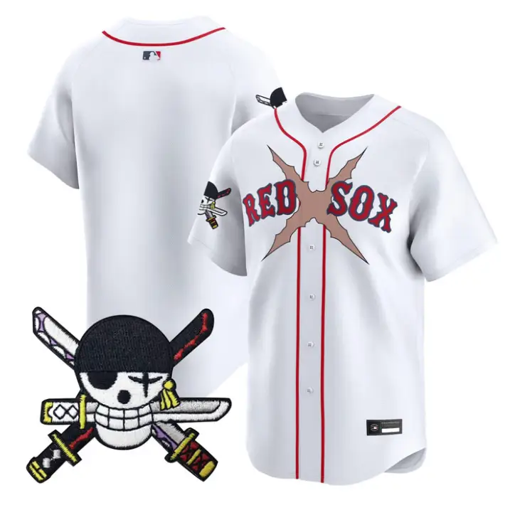 Team Jersey Blank Boston Red Sox One Piece Zoro Patch Stitched by My Store