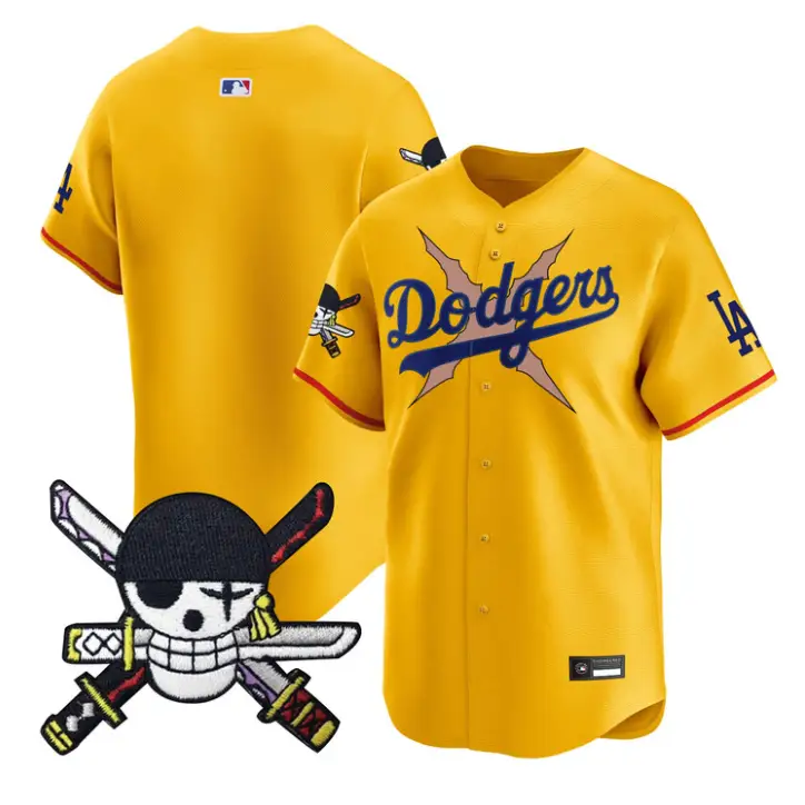 Team Jersey Blank Dodgers One Piece Zoro Patch Premier Stitched by My Store