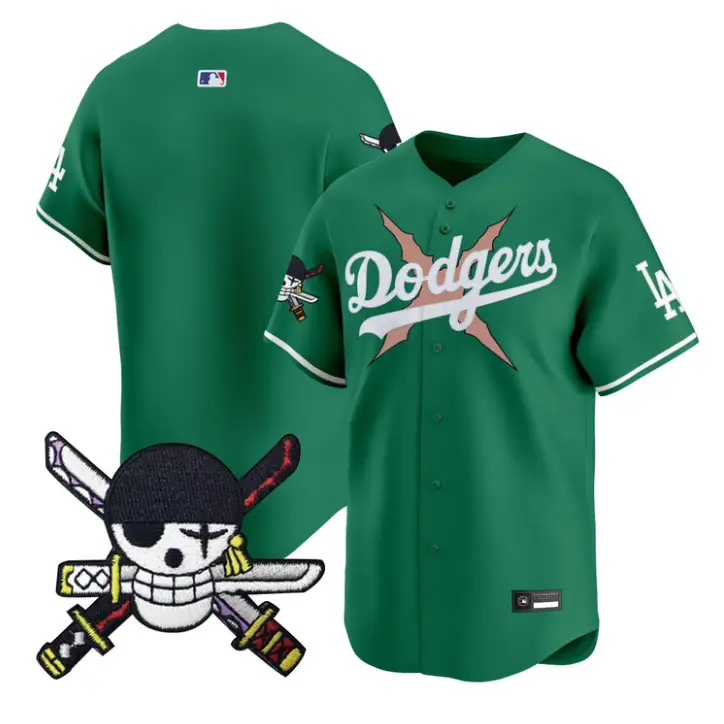 Team Jersey Blank Dodgers One Piece Zoro Patch Premier Stitched by My Store