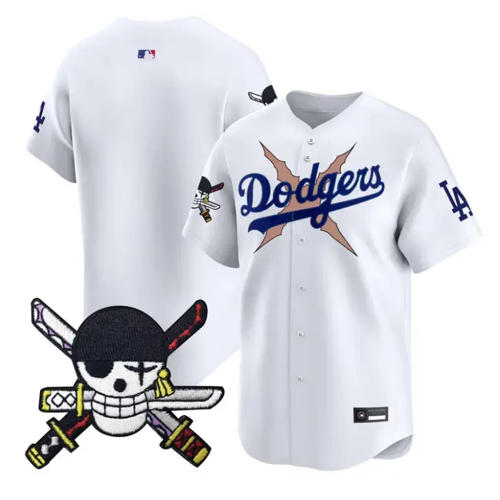 Team Jersey Blank Dodgers One Piece Zoro Patch Premier Stitched by My Store