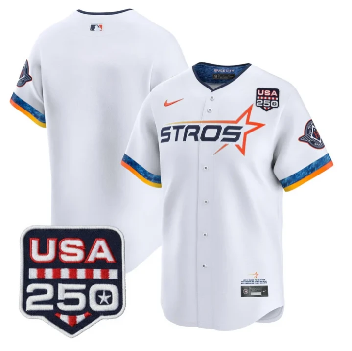 Team Jersey Blank Houston Astros 250 USA Patch Vapor Limited Stitched by My Store