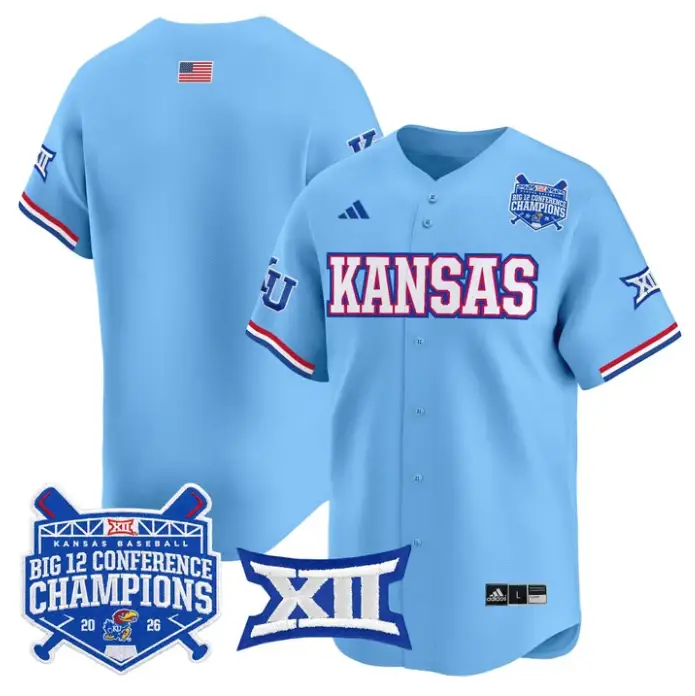Team Jersey Blank Kansas Jayhawks Big 12 Champions 2026 Stitched by My Store