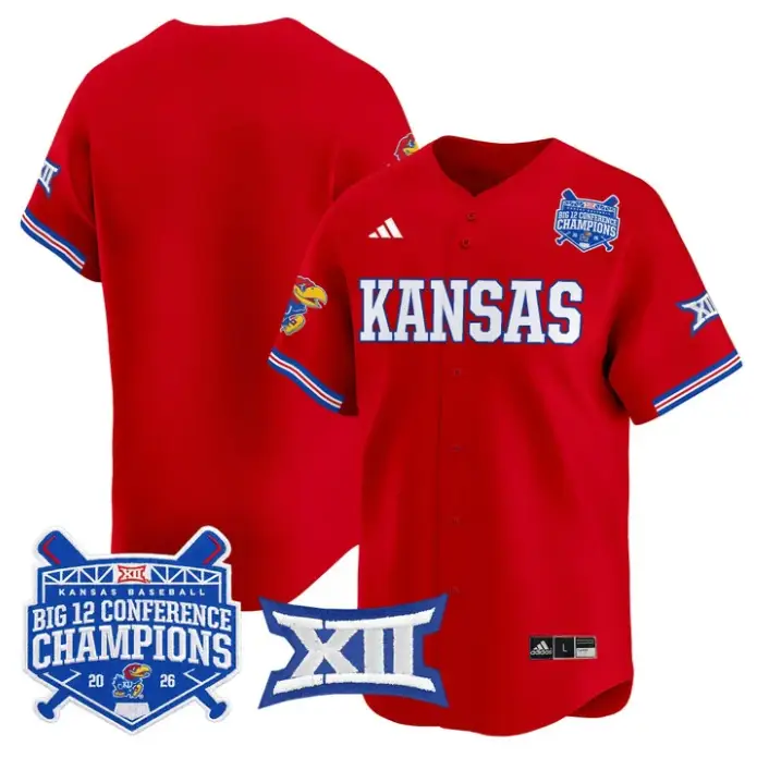 Team Jersey Blank Kansas Jayhawks Big 12 Champions 2026 Stitched by My Store
