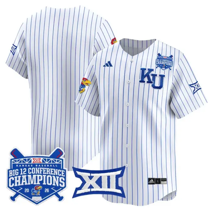 Team Jersey Blank Kansas Jayhawks Big 12 Champions 2026 Stitched by My Store