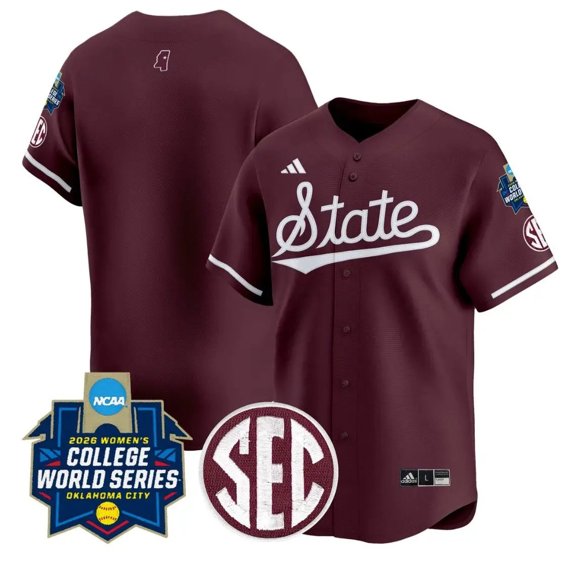 Team Jersey Blank Mississippi State Softball 2026 World Series Stitched by My Store
