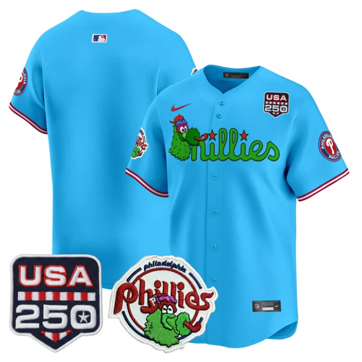 Team Jersey Blank Philadelphia Phillies Phanatic 250 USA Stitched Blue by My Store