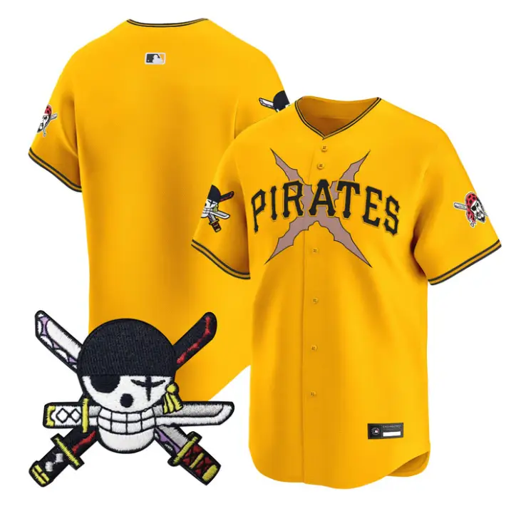 Team Jersey Blank Pittsburgh Pirates One Piece Zoro Patch Stitched by My Store